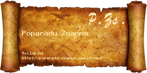 Poparadu Zsanna névjegykártya